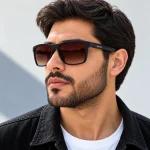 مدل مرد با عینک آفتابی آسمان AS1102 با عدسی قهوه‌ای