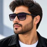 نمای عینک آفتابی مردانه آسمان AS1102 روی صورت مدل